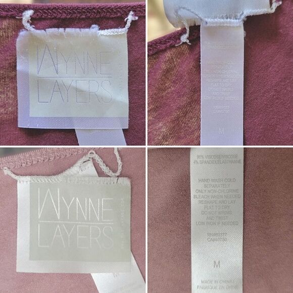 WynneLayers Essential Two-Pack Layering Tanks Woodrose/Burgundy size M - Picture 12 of 16